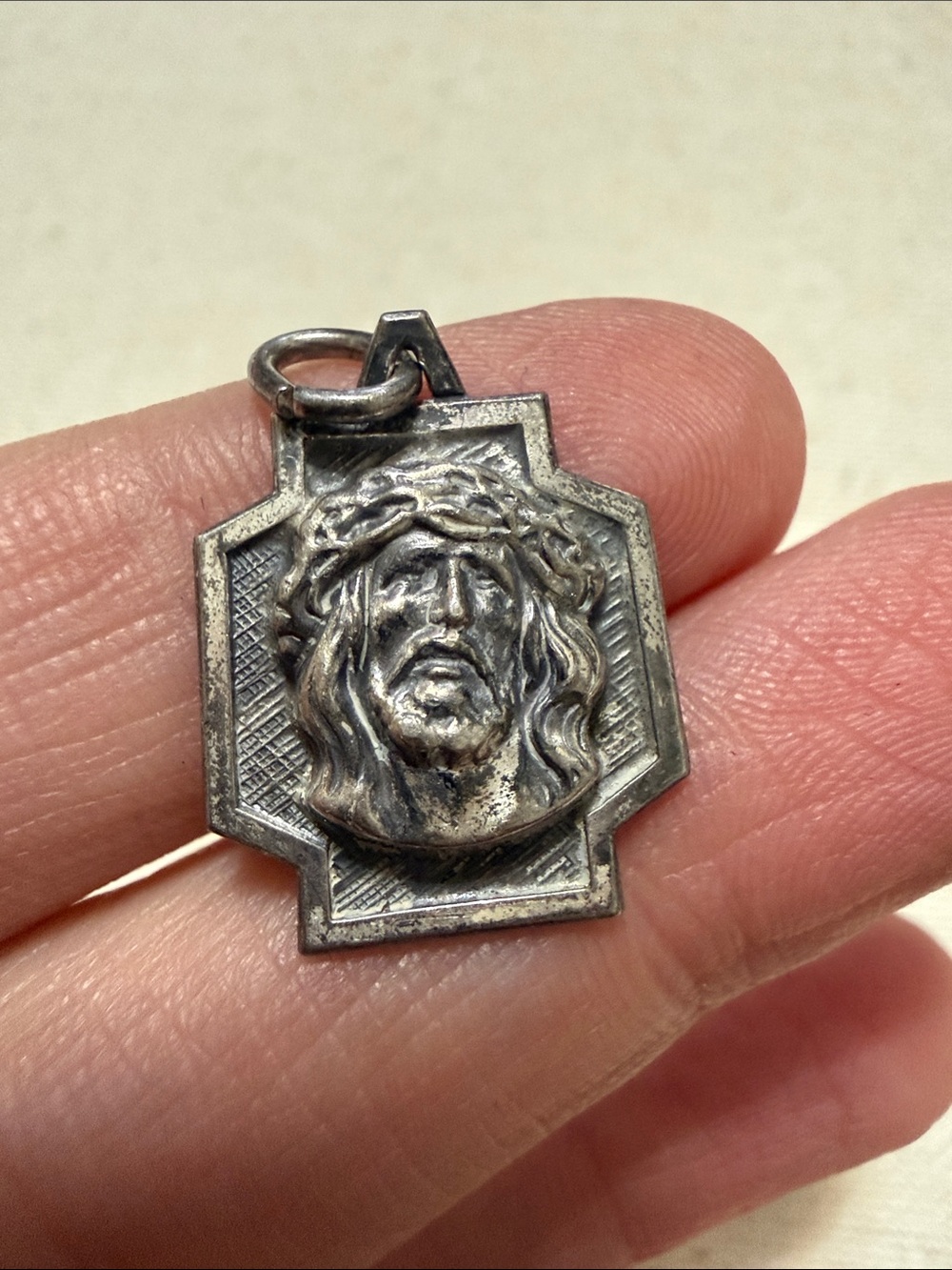 Sterling Silver Jesus Head Pendant Medal